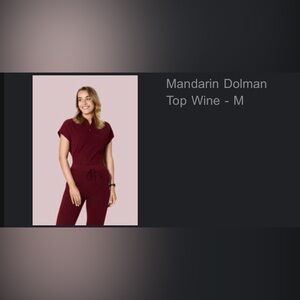 Mandala Dolman Scrub Top Wine